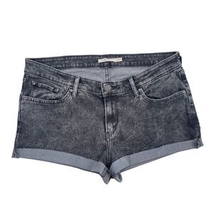 Levi’s Black Faded Stretch Skinny Cutoff Denim Jean Shorts Size 16W / 33